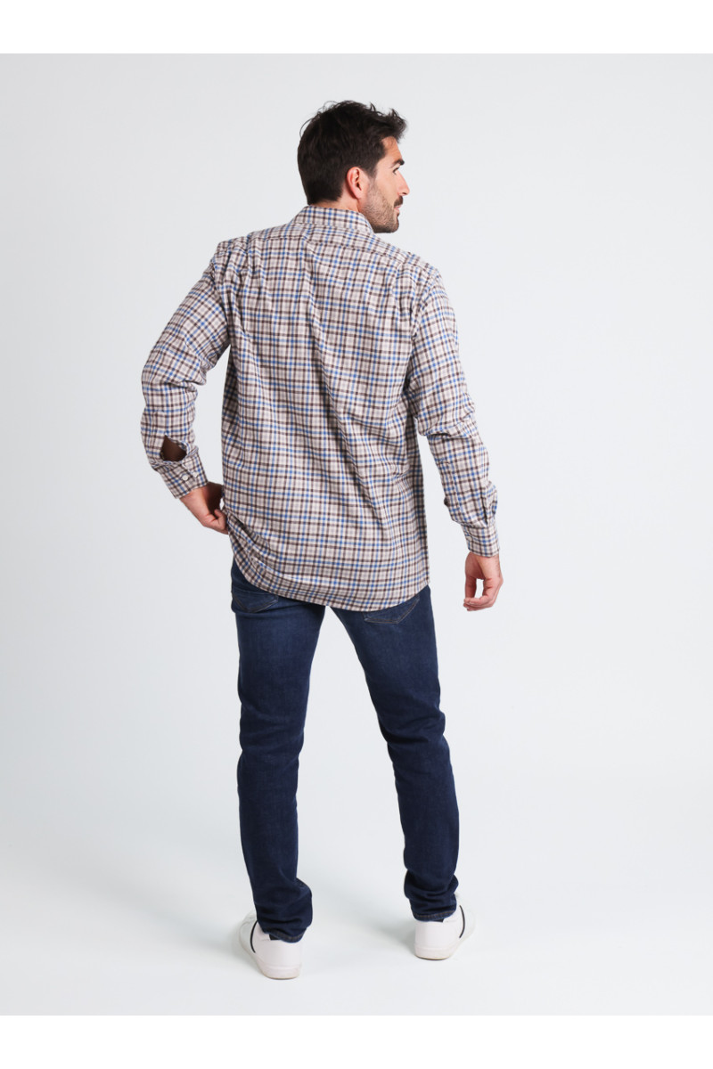 Chemise à motifs coton et laine 11 B Solfin Fabriqué en France