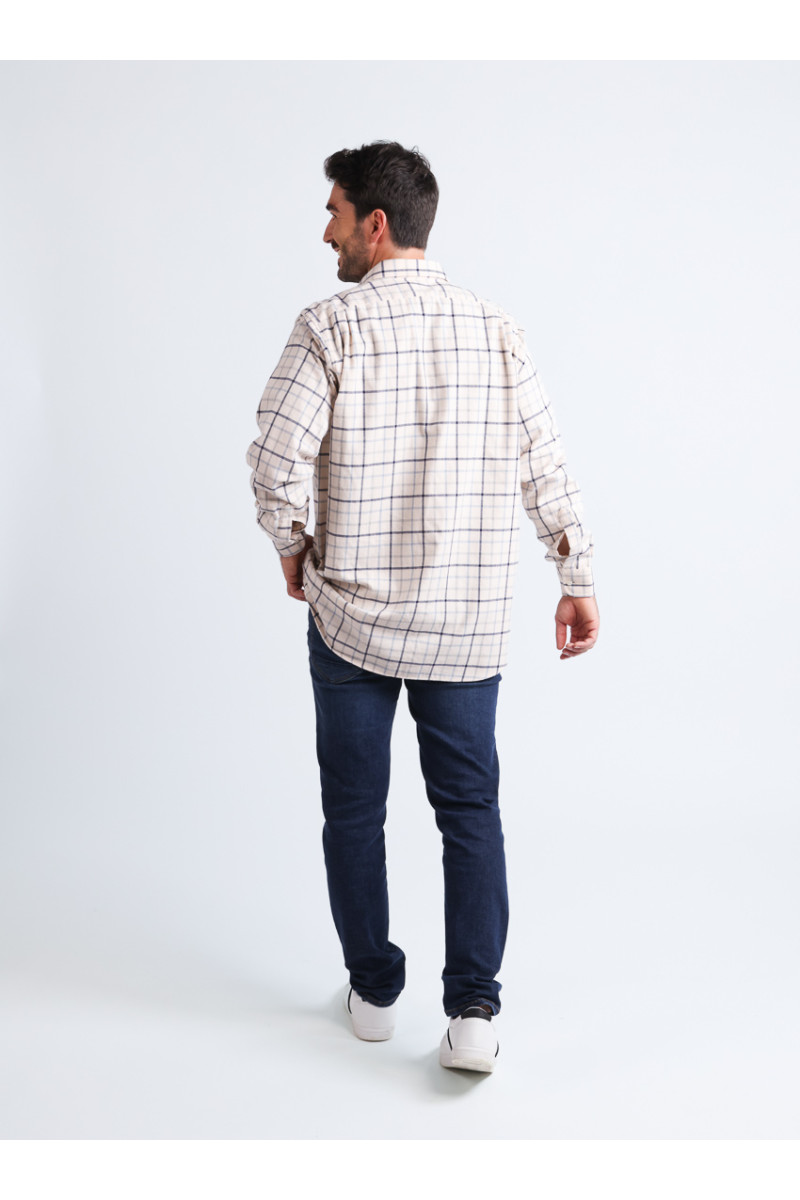 Chemise à motifs coton et laine 15 B Solfin Fabriqué en France