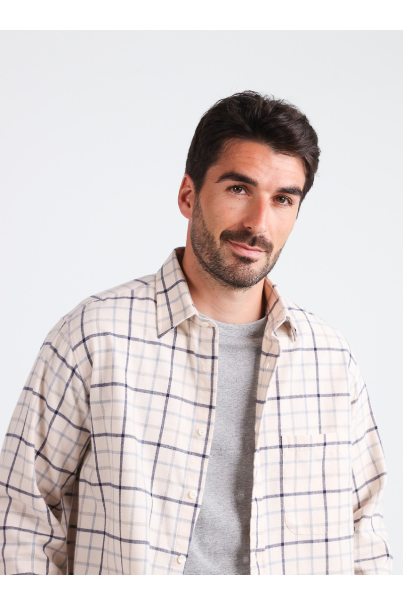 Chemise à motifs coton et laine 13 B Solfin Fabriqué en France