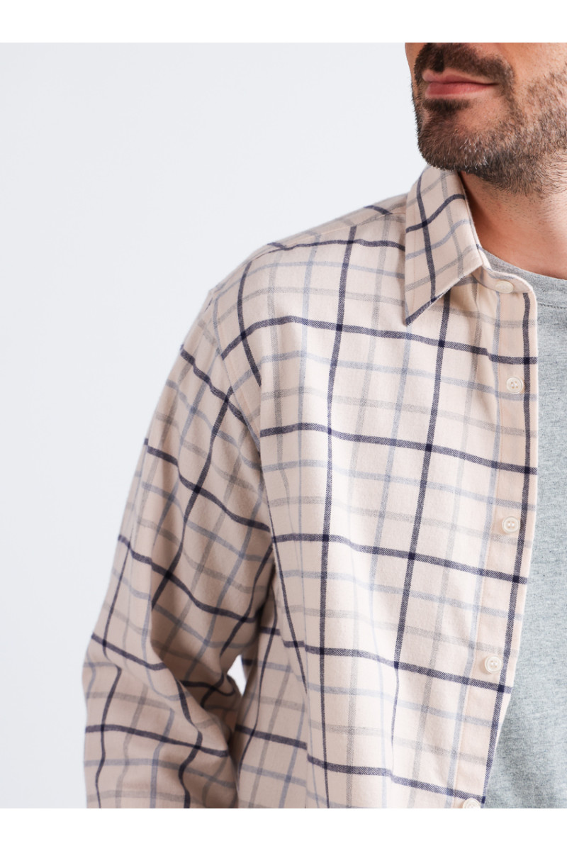 Chemise à motifs coton et laine 14 B Solfin Fabriqué en France