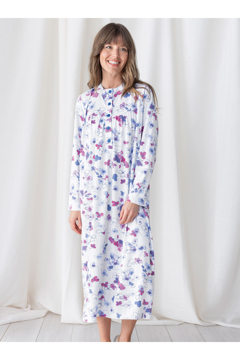 Chemise de nuit imprimée en coton 6 B Solfin Fabriqué en France