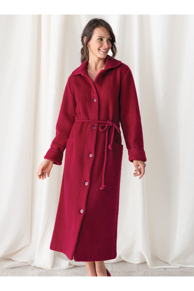 Robe de chambre boutonnée en laine 6 B Solfin Fabriqué en France