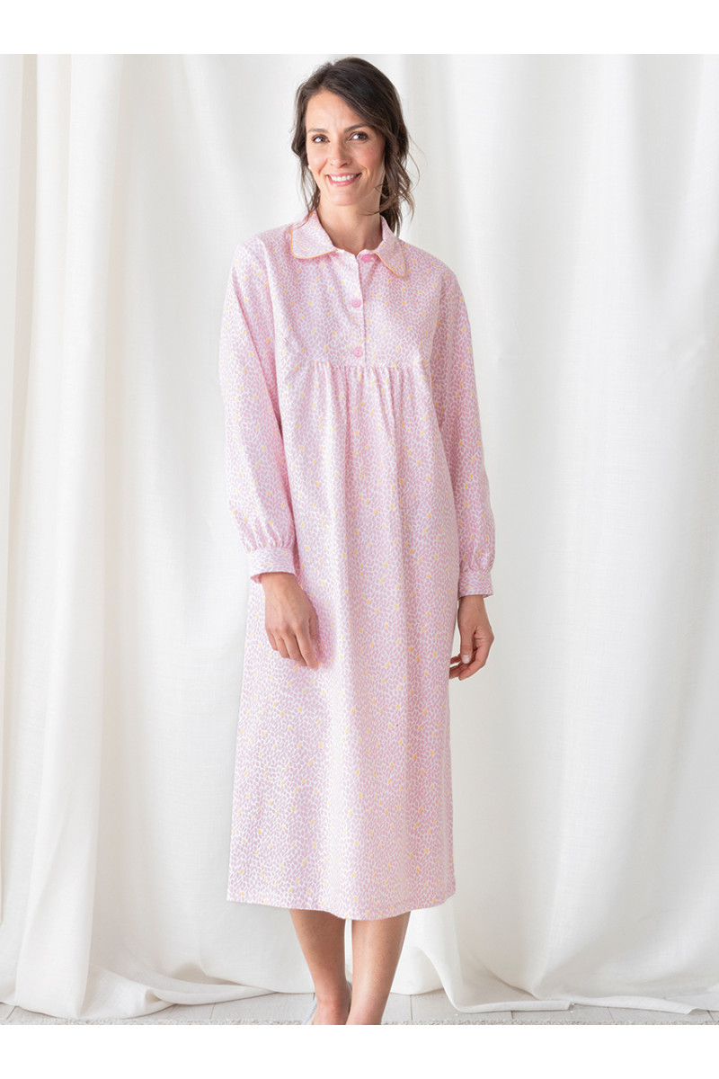 Chemise de nuit imprimés fleuris en coton 7 B Solfin Fabriqué en France