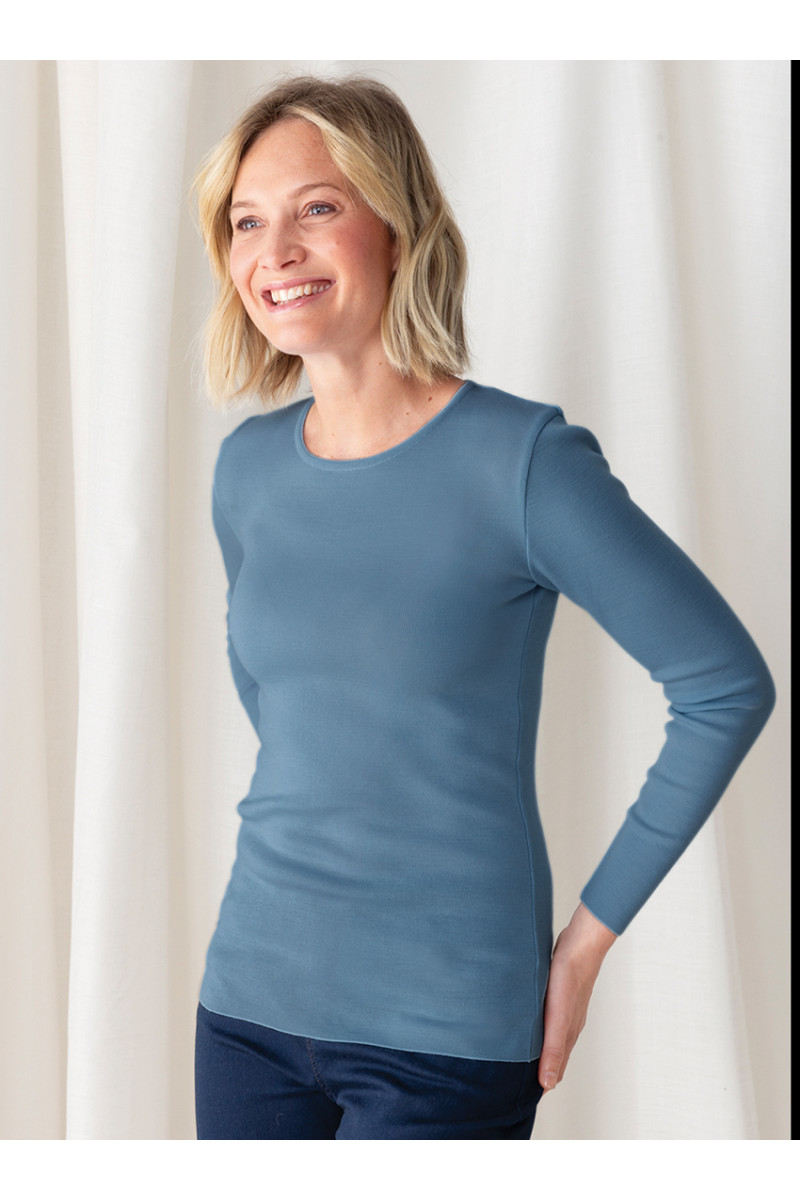 Tee-shirt laine manches longues 16 B Solfin Fabriqué en France