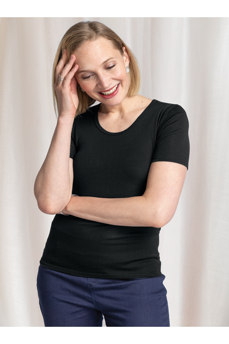 T-shirt femme laine et soie 1 B Solfin Fabriqué en France