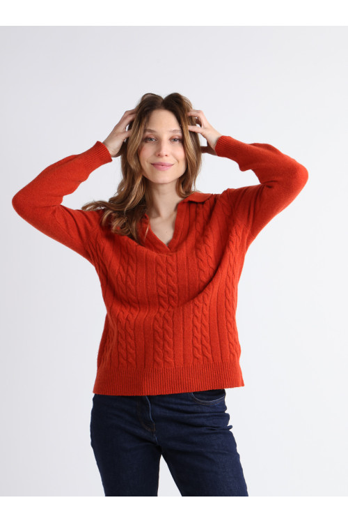 Pull laine col polo 5 B Solfin Fabriqué en France