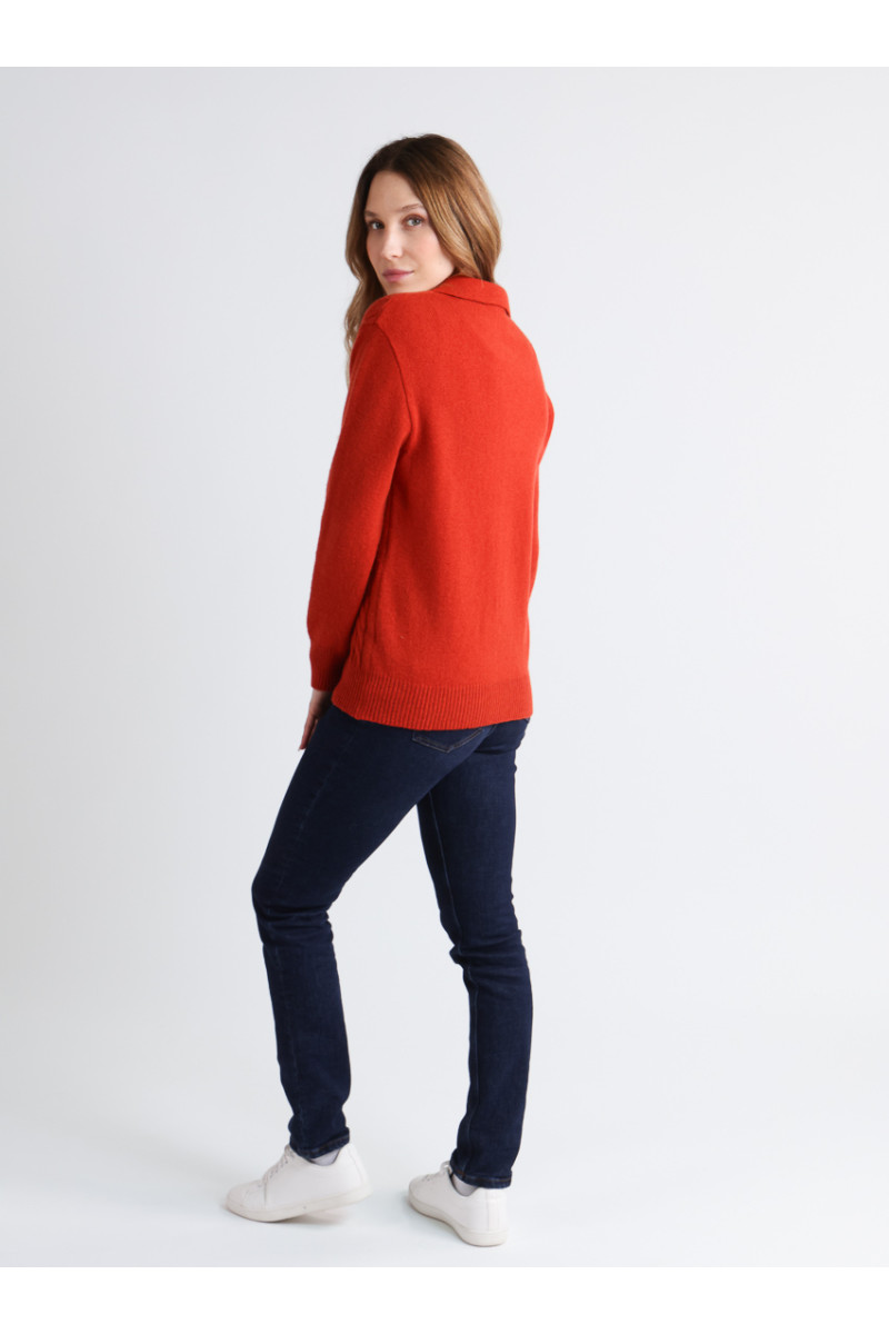 Pull laine col polo 8 B Solfin Fabriqué en France