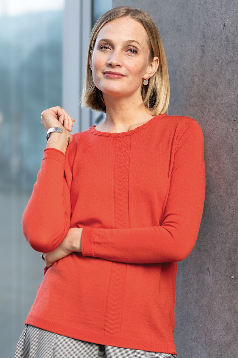 Pull laine maille chevron 2 B Solfin Fabriqué en France