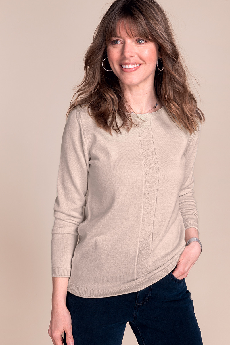 Pull laine maille chevron 1 B Solfin Fabriqué en France