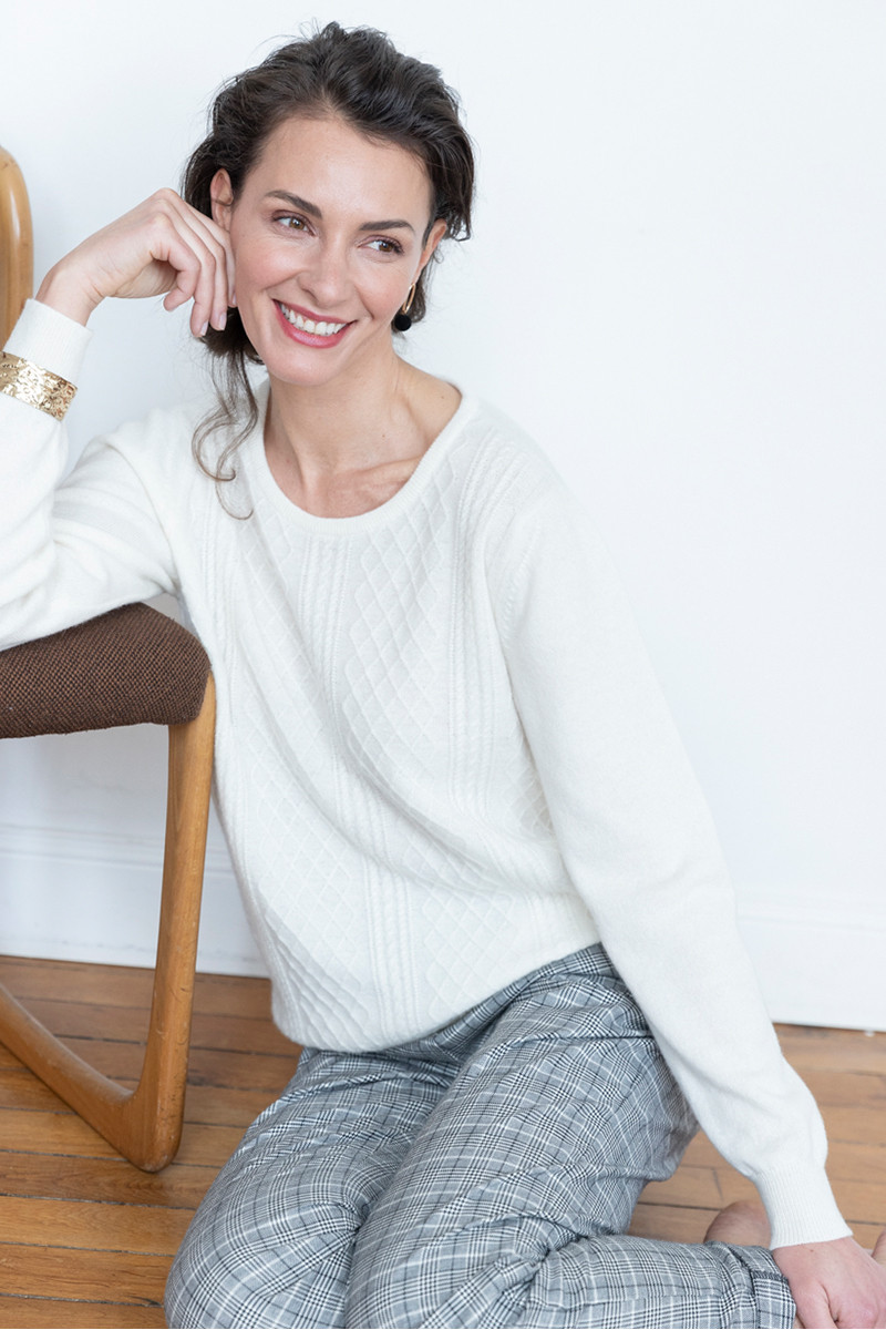 Pull ras du cou laine 1 B Solfin Fabriqué en France