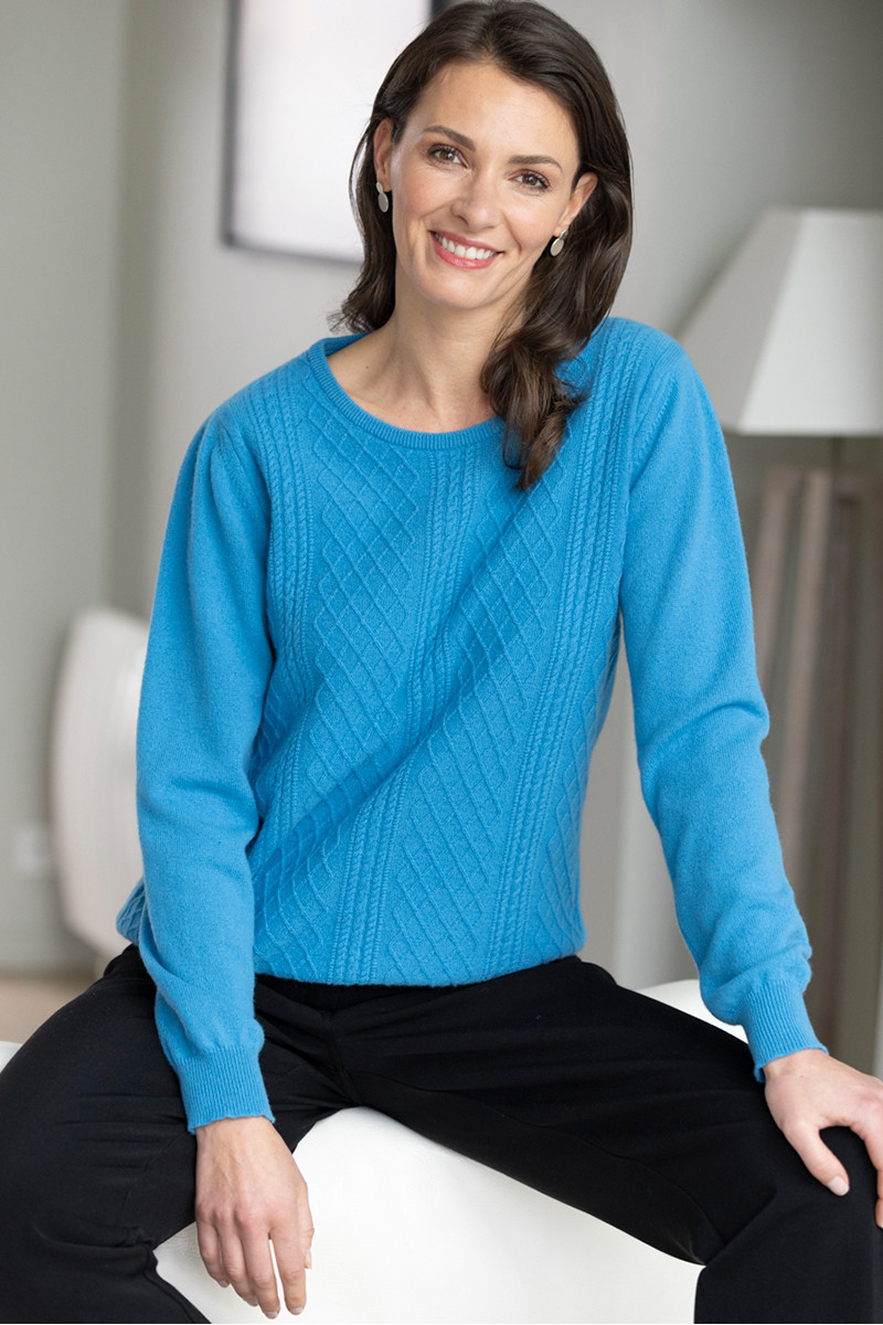 Pull ras du cou laine 5 B Solfin Fabriqué en France