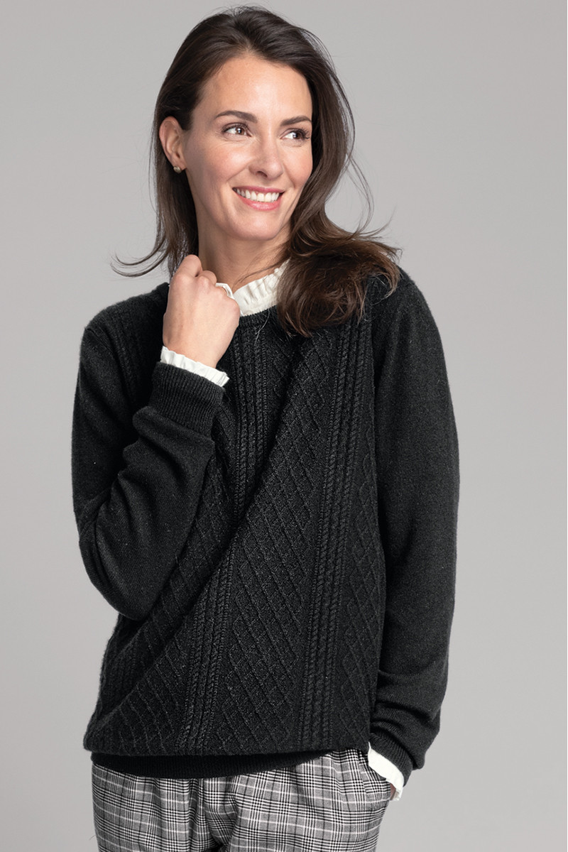 Pull ras du cou laine 6 B Solfin Fabriqué en France