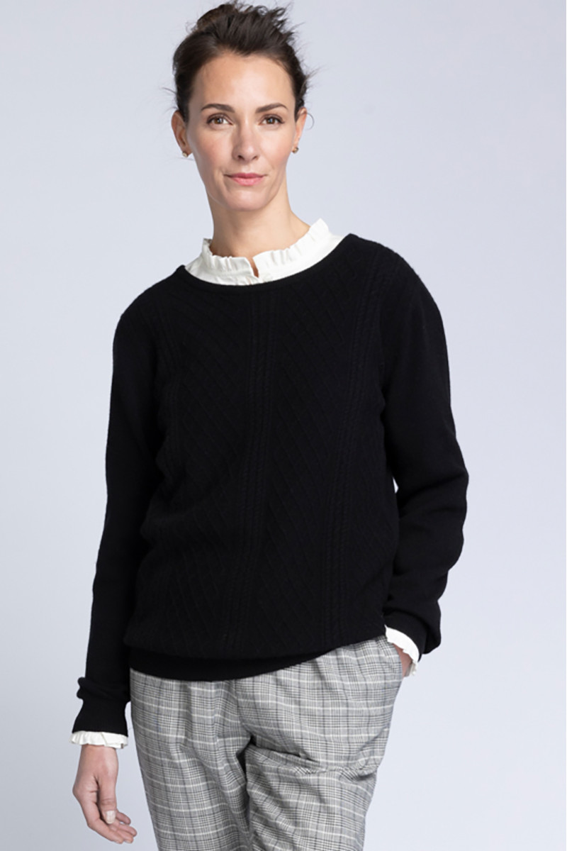 Pull ras du cou laine 7 B Solfin Fabriqué en France