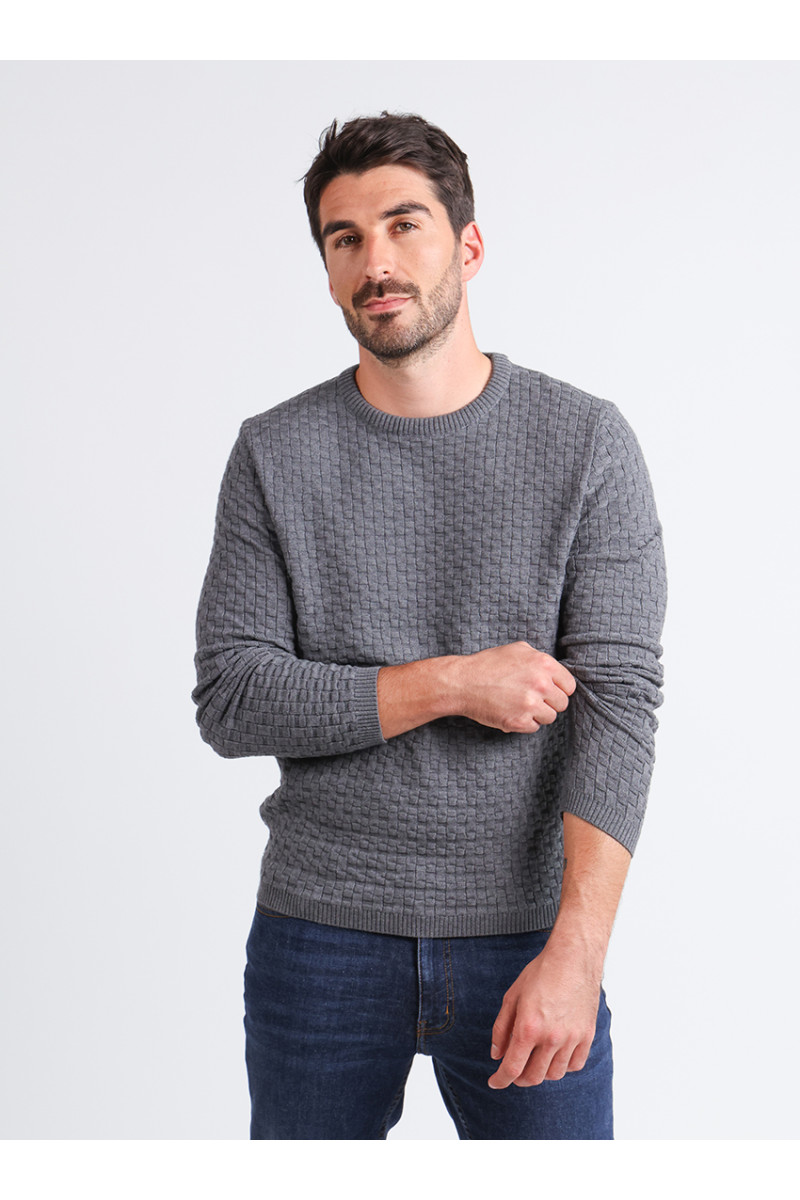 Pull en laine col rond 2 B Solfin Fabriqué en France