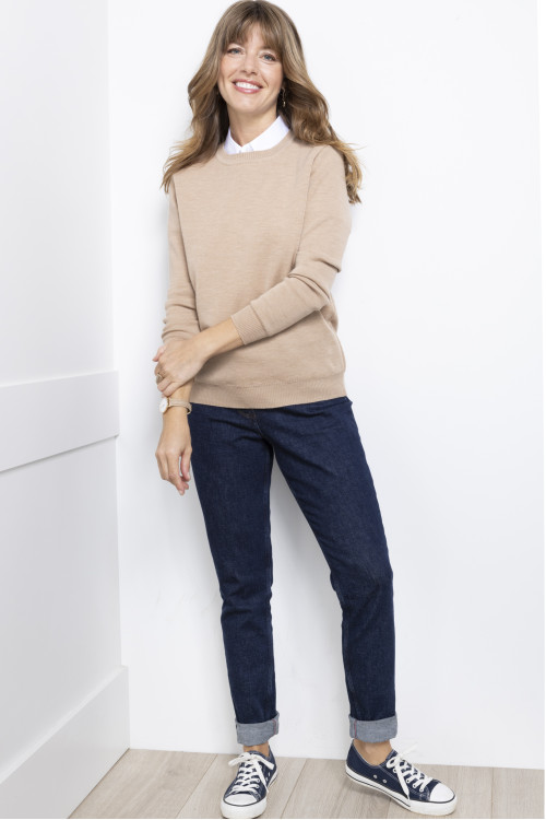 Pull en laine col rond 1 B Solfin Fabriqué en France