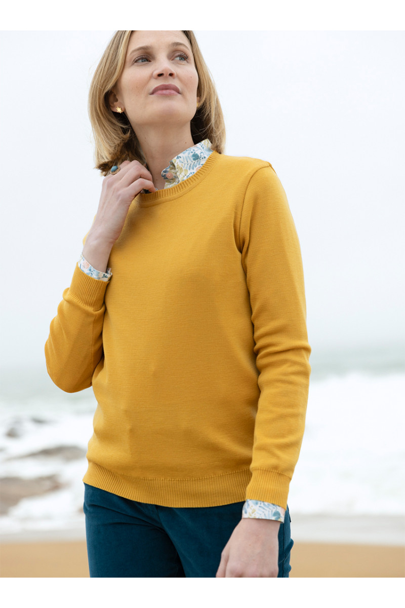 Pull en laine col rond 2 B Solfin Fabriqué en France