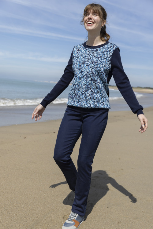 Pull jacquard 1 B Solfin Fabriqué en France