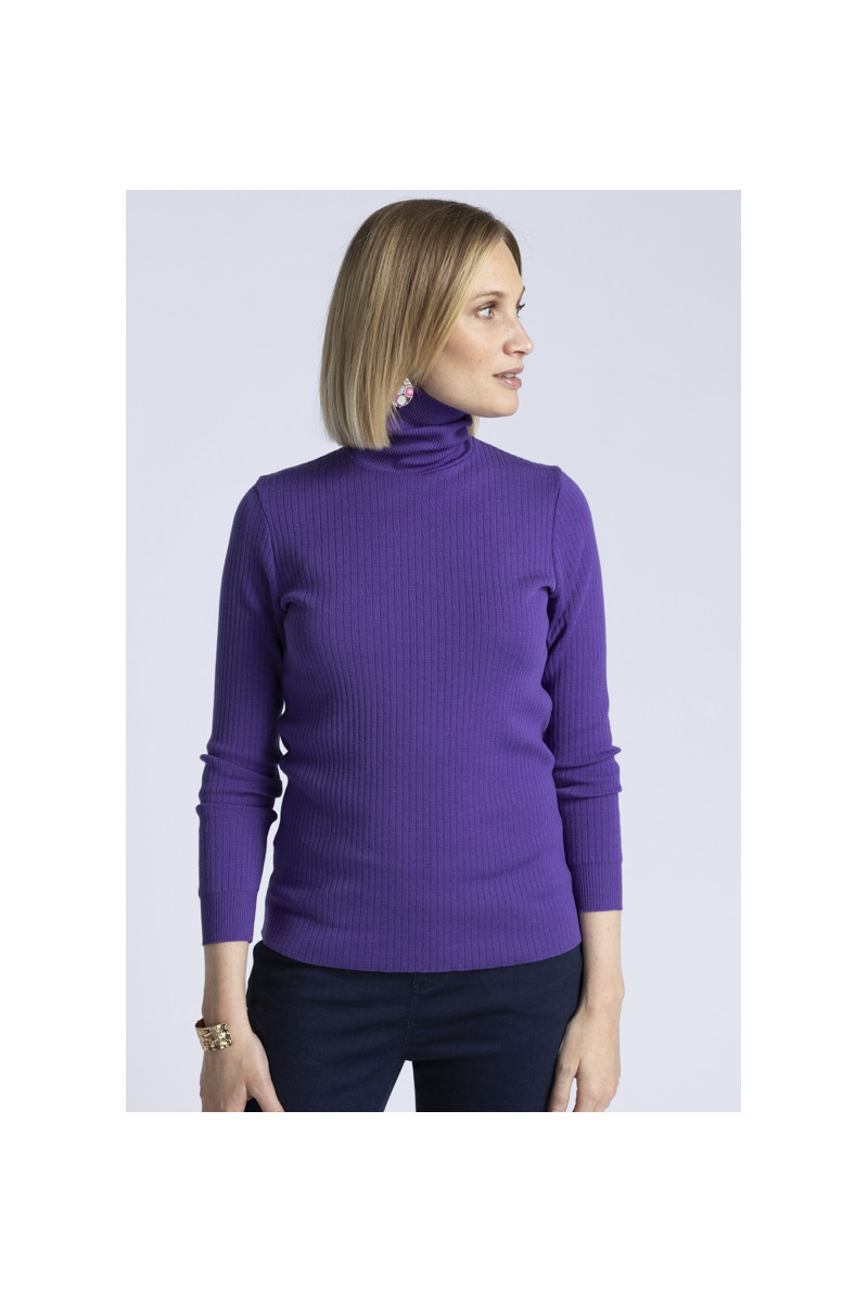 Pull col roulé en laine 3 B Solfin Fabriqué en France