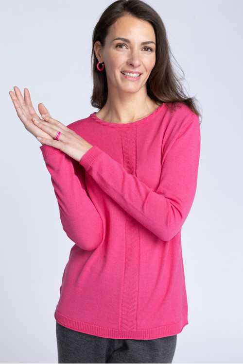 Pull laine maille chevron 3 B Solfin Fabriqué en France